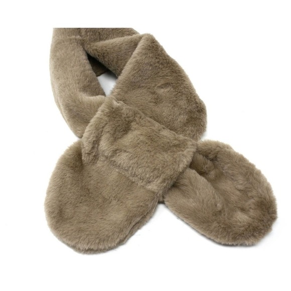 Plush Cocoa Brown Cowl Neck Collar Style Scarf - Cozy Soft Velvet Feel - Hey Viv - Picture 2 of 5